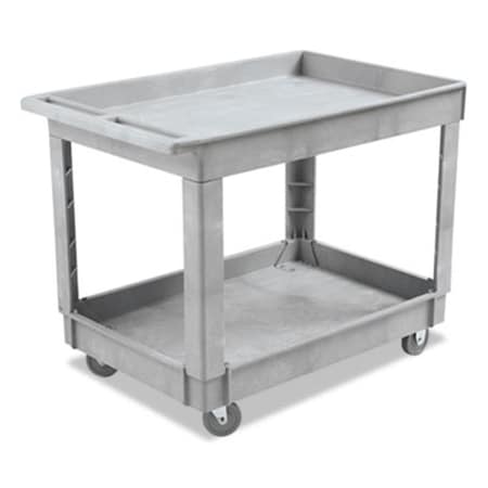 Pinpoint Plastic Two-Shelf Utility Cart - Gray PI3205465